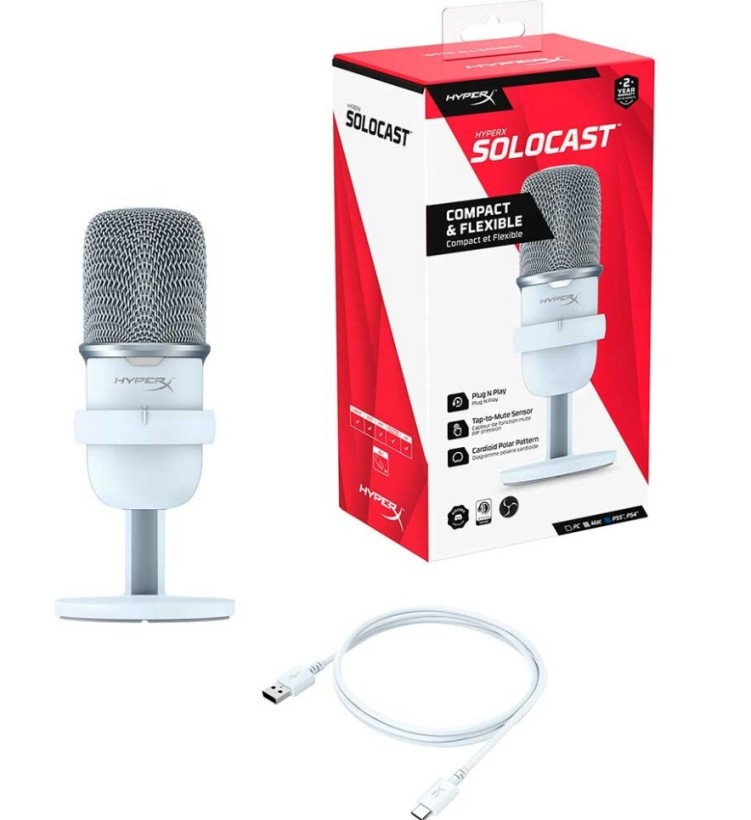 Мікрофон HyperX SoloCast White (MIK-HYX-007)  Фото №4