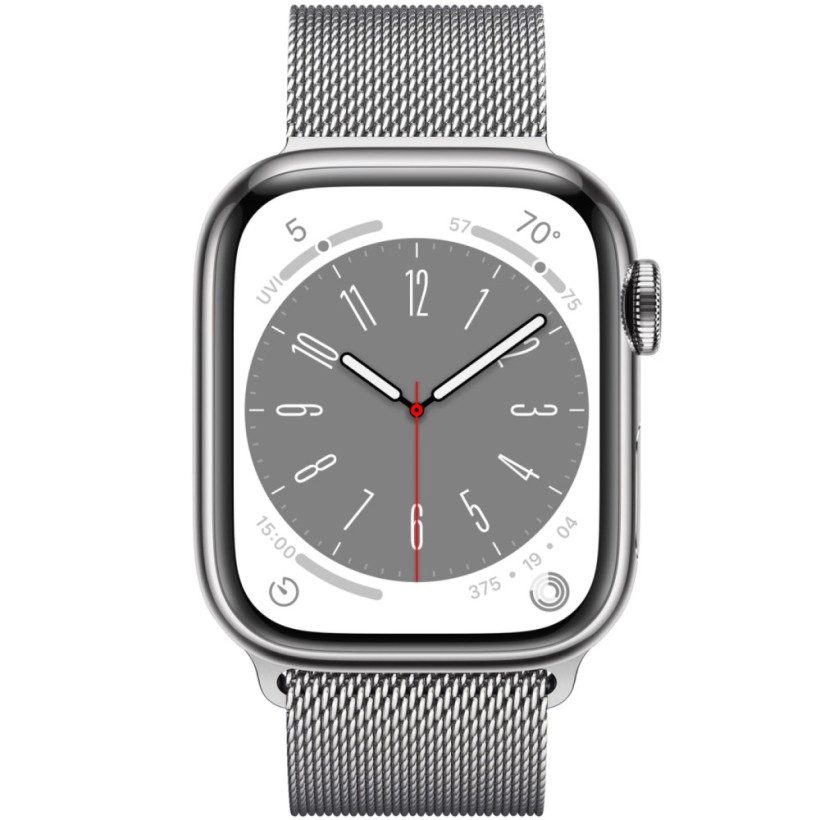 Смарт-часы Apple Watch Series 8 GPS + Cellular 45mm Silver S. Steel Case w. Milanese Loop Silver (MNKG3/MNKJ3)
