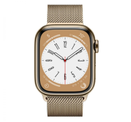 Смарт-годинник Apple Watch Series 8 GPS + Cellular 41mm Gold S. Steel Case w. Milanese Loop Gold (MNJE3/MNJF3) 