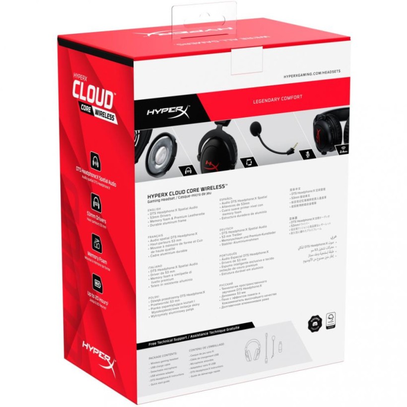 Навушники HyperX Cloud Core Wireless 7.1 (4P5D5AA/HHSC1C-CG-BK/G)  Фото №6