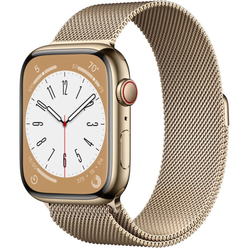Смарт-часы Apple Watch Series 8 GPS + Cellular 45mm Gold S. Steel Case w. Milanese Loop Gold (MNKP3/MNKQ3)  Фото №0