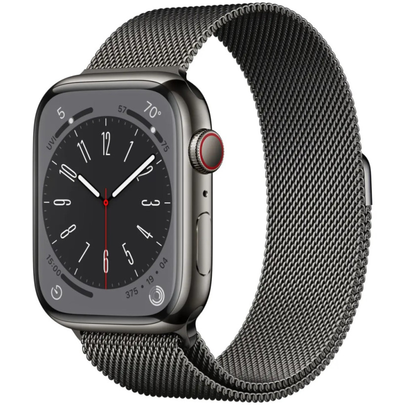 Смарт-часы Apple Watch Series 8 GPS + Cellular 45mm Graphite S. Steel Case w. Milanese Loop Graphite (MNKW3/MNKX3)  Фото №0