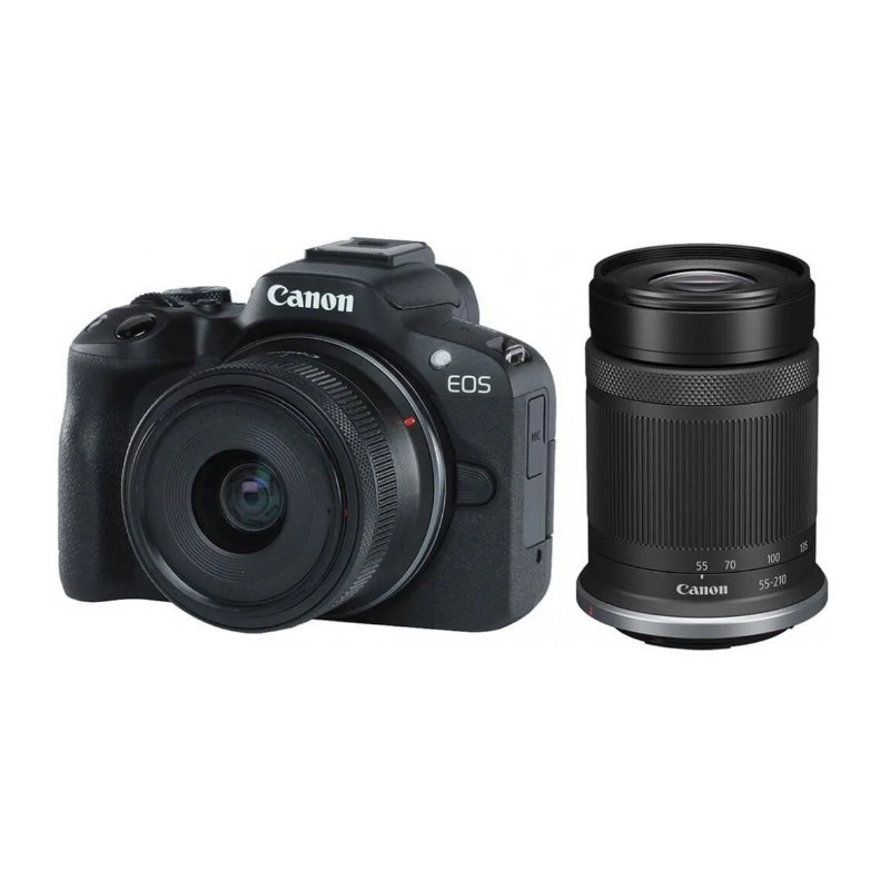 Бездзеркальний фотоапарат Canon EOS R50 kit RF-S 18-45mm IS STM + RF-S 55-210mm IS STM Black (5811C034)  Фото №0