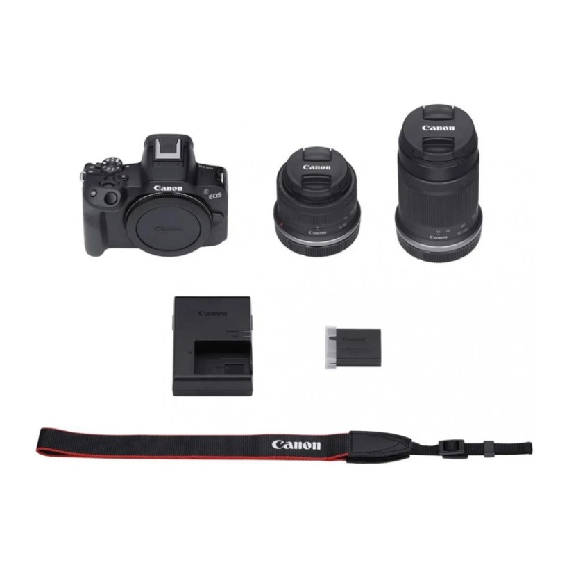 Бездзеркальний фотоапарат Canon EOS R50 kit RF-S 18-45mm IS STM + RF-S 55-210mm IS STM Black (5811C034)  Фото №10