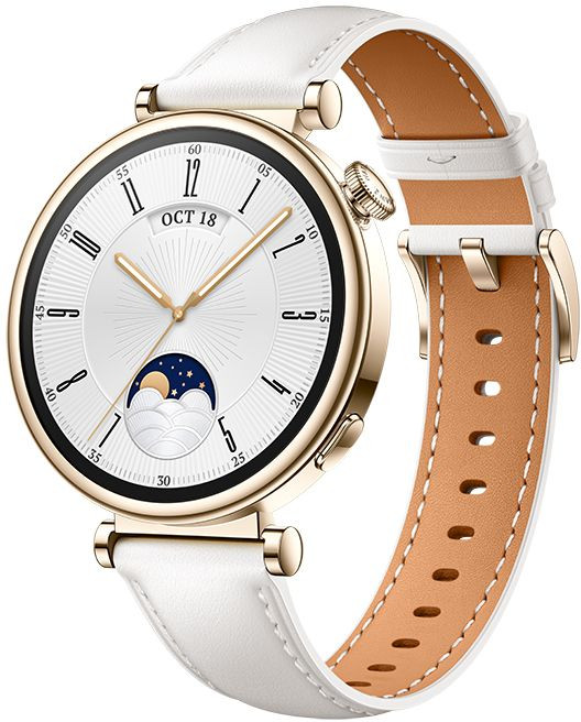 Смарт-часы HUAWEI Watch GT 4 41mm White Leather Strap (55020BJB)  Фото №0