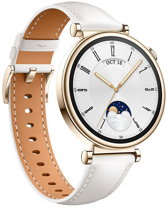 Смарт-часы HUAWEI Watch GT 4 41mm White Leather Strap (55020BJB)  Фото №4
