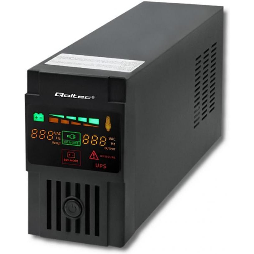 Лінійно-інтерактивне ДБЖ Qoltec Uninterruptible power supply MONOLITH 800VA 480W LCD USB (53952 )