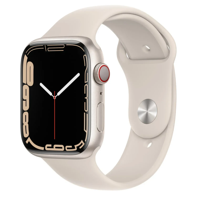 Смарт-часы Apple Watch Series 7 GPS 41mm Starlight Aluminum Case With Starlight Sport Band (MKMY3)  Фото №0
