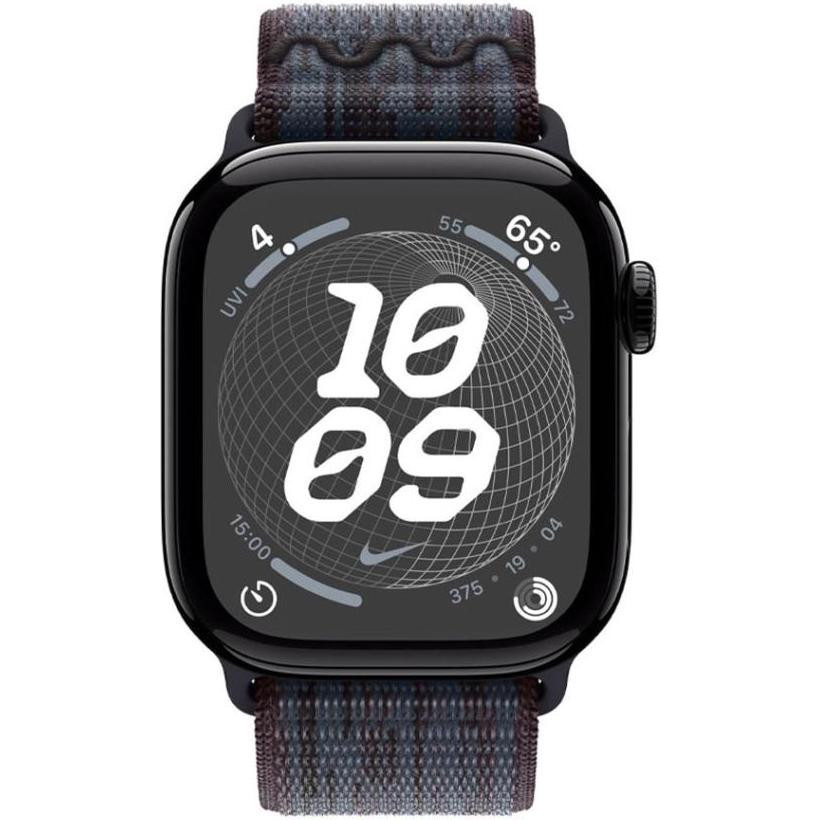 Смарт-годинник Apple Watch Series 10 GPS 46mm Jet Black Alu. Case w. BlackBlue Nike Sport Loop (MWX13+MYJD3)