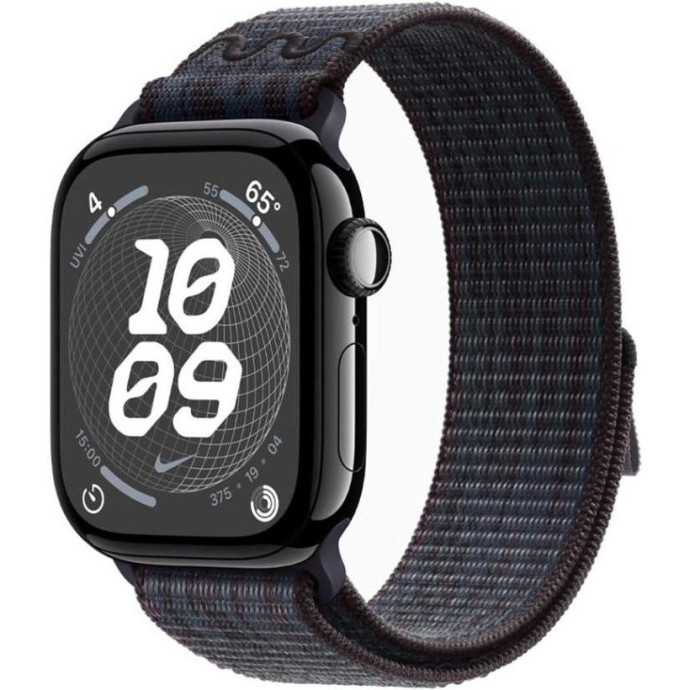 Смарт-годинник Apple Watch Series 10 GPS 46mm Jet Black Alu. Case w. BlackBlue Nike Sport Loop (MWX13+MYJD3)  Фото №0