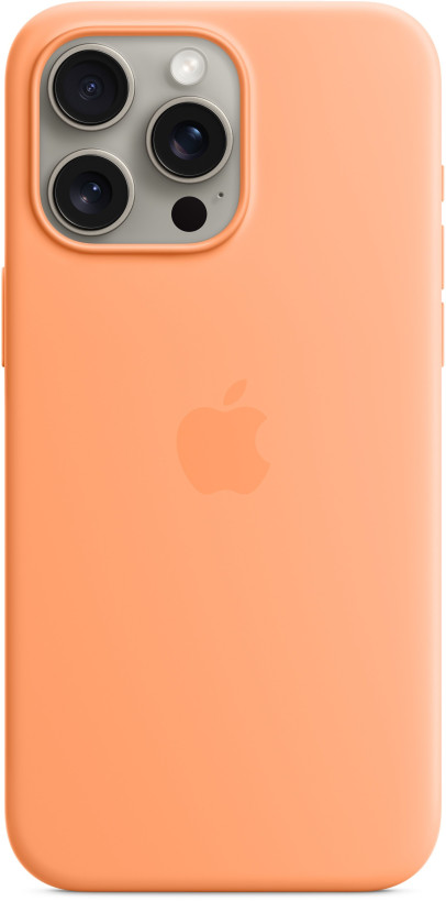 Чохол для смартфона Apple iPhone 15 Pro Silicone Case with MagSafe - Orange Sorbet (MT1H3)  Фото №2