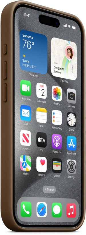 Чохол для смартфона Apple iPhone 15 Pro FineWoven Case with MagSafe - Taupe (MT4J3)  Фото №3