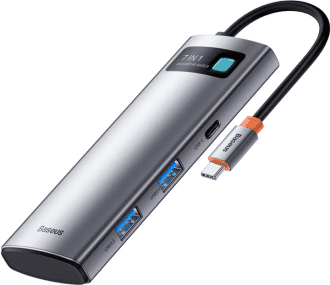 Мультипортовий адаптер Baseus Metal Gleam Series 7-in-1 Multifunctional Type-C HUB Gray (WKWG020113)
