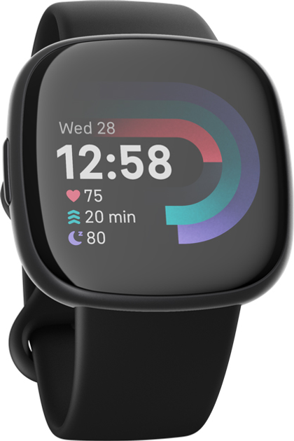 Смарт-часы Fitbit Versa 4 Black/Graphite (FB523BKBK)  Фото №1