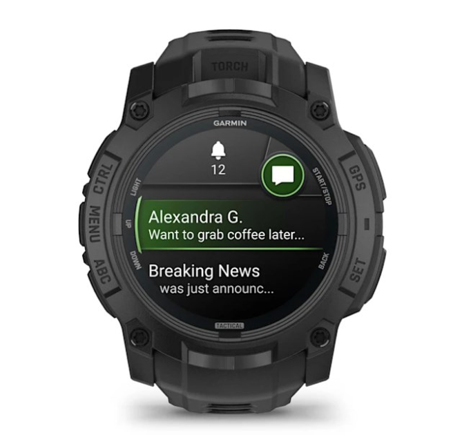 Смарт-часы Garmin Instinct 3 50mm AMOLED Tactical Edition Black with Black Band (010-03020-50)