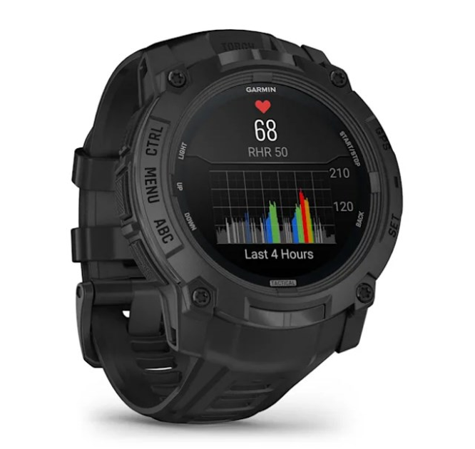 Смарт-часы Garmin Instinct 3 50mm AMOLED Tactical Edition Black with Black Band (010-03020-50)  Фото №1