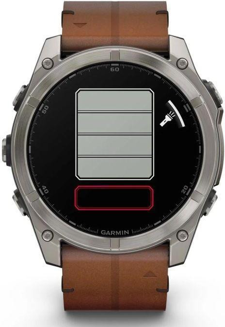 Смарт-часы Garmin Fenix 8 51mm AMOLED Sapphire Carbon grey DLC w. Chestnut Leather Band (010-02905-40)  Фото №0