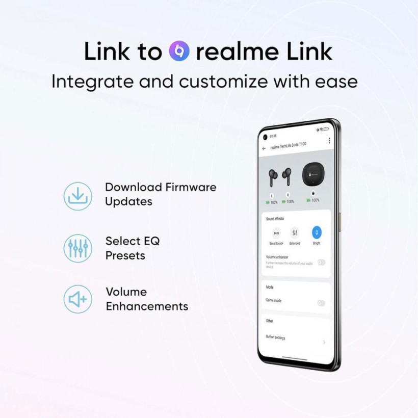 Навушники TWS realme Buds T110 White  Фото №1