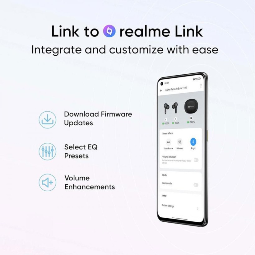 Навушники TWS realme Buds T110 Green  Фото №8