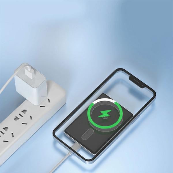 Внешний аккумулятор (Power Bank) ASPOR A381 Magnetic Wireless 5000mAh Blue  Фото №1