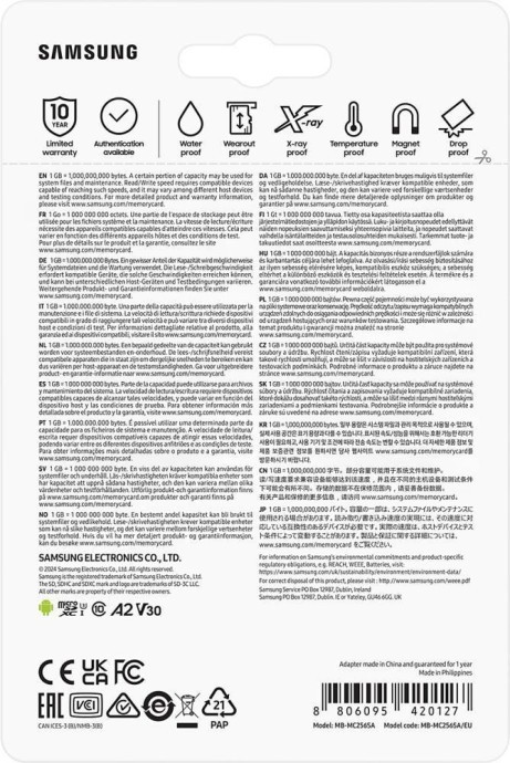 Карта памяти Samsung 256 GB microSDXC Class 10 UHS-I U3 EVO Plus + SD Adapter (MB-MC256SA)  Фото №8