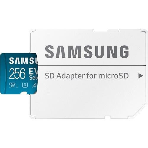 Карта памяти Samsung 256 GB microSDXC UHS-I U3 V30 A2 EVO Select + SD Adapter MB-ME256KA  Фото №0