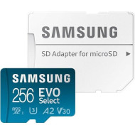 Карта памяти Samsung 256 GB microSDXC UHS-I U3 V30 A2 EVO Select + SD Adapter MB-ME256KA 