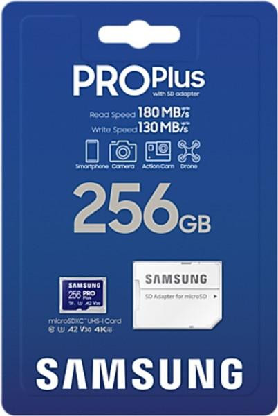Карта памяти Samsung 256 GB microSDXC UHS-I U3 V30 A2 PRO Plus (2021) MB-MD256KA  Фото №2