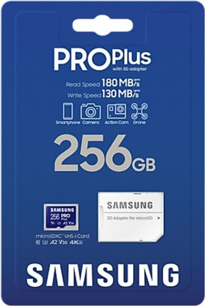 Карта памяти Samsung 256 GB microSDXC UHS-I U3 V30 A2 PRO Plus (2021) MB-MD256KA  Фото №4