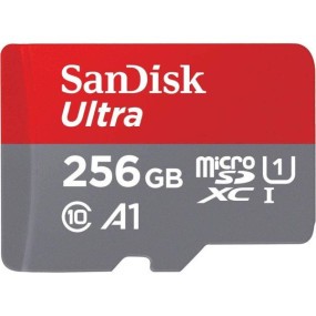 Карта памяти SanDisk 256 GB microSDXC UHS-I Ultra A1 + SD адаптер (SDSQUAC-256G-GN6MN)
