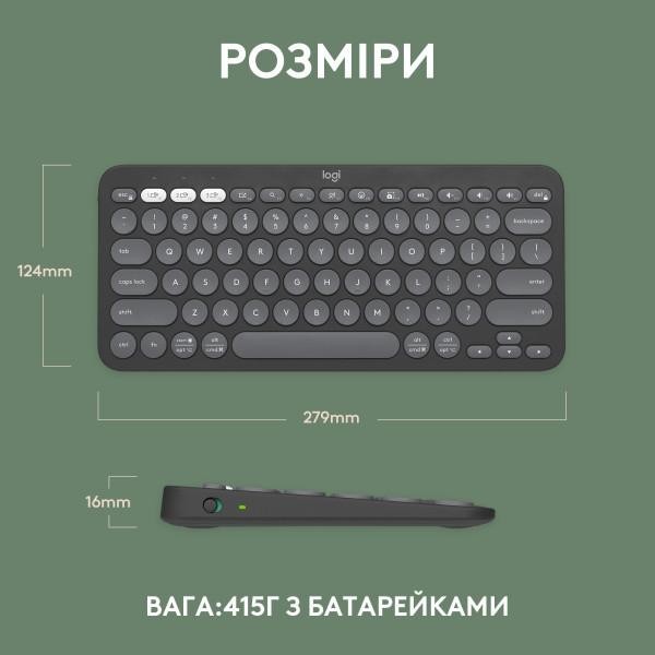 Клавиатура Logitech Pebble Keys 2 K380s Tonal Graphite (920-011753)  Фото №8