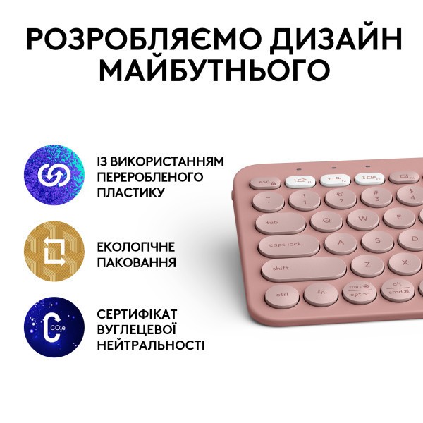 Клавиатура Logitech Pebble Keys 2 K380s Tonal Rose (920-011755)  Фото №20