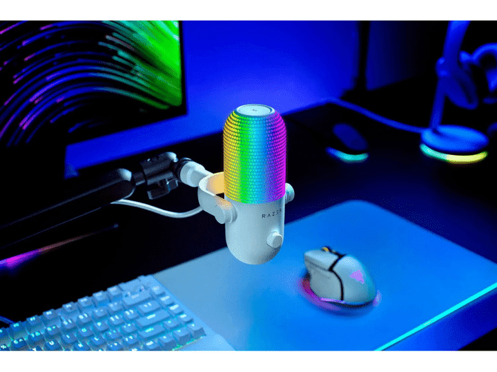 Микрофон для ПК/ для стриминга, подкастов Razer Seiren V3 Chroma White (RZ19-05060200-R3M1)  Фото №4
