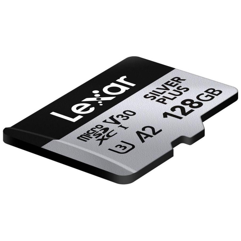 Карта памяти Lexar 128 GB microSDXC Professional Silver Plus UHS-I U3 V30 A2 Class 10 (LMSSIPL128G-BNANG)  Фото №1