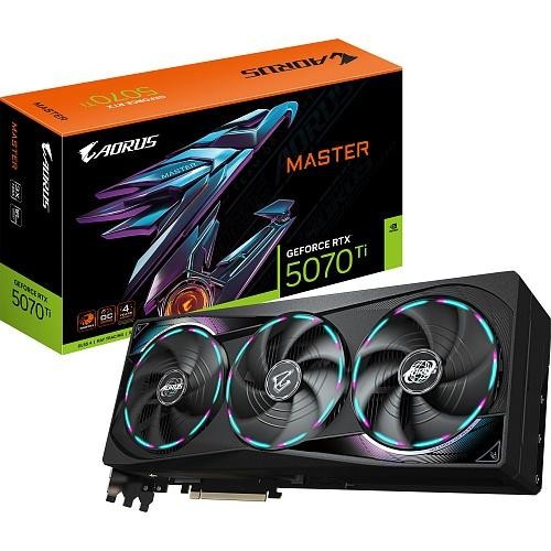 Видеокарта GIGABYTE AORUS GeForce RTX 5070 Ti MASTER 16G (GV-N507TAORUS M-16GD)  Фото №0