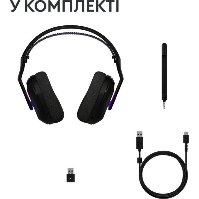 Навушники з мікрофоном Logitech G522 Lightspeed Black (981-001544) (UA)  Фото №1