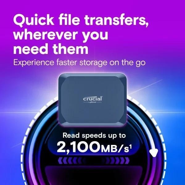 Внешний SSD Crucial X10 2 TB Blue (CT2000X10SSD9)  Фото №1