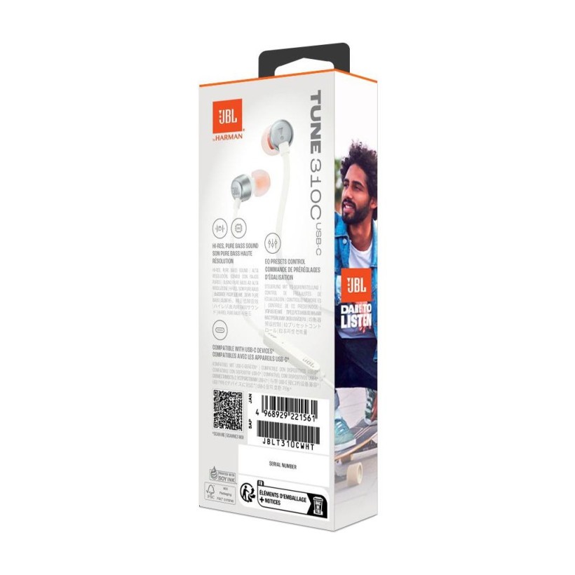 Навушники з мікрофоном JBL Tune 310C White (JBLT310CWHT)  Фото №8