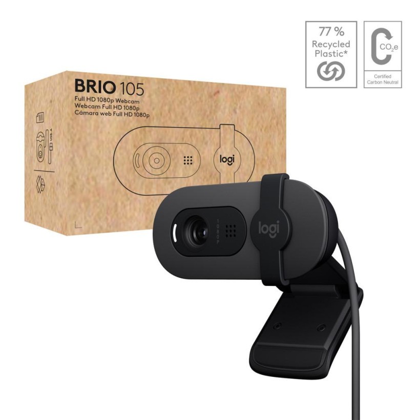 Веб-камера Logitech Brio 105 Full HD 1080p Graphite (960-001592)  Фото №5