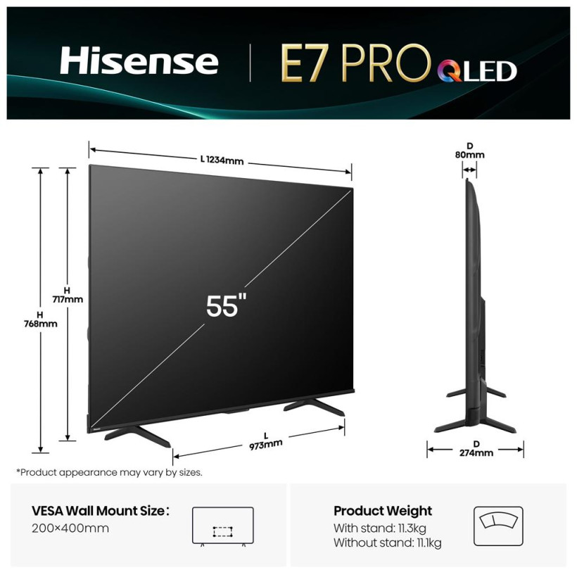 Телевізор Hisense 55E7Q PRO  Фото №3
